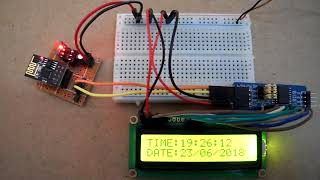 ESP01 ESP8266 Internet real time clock with I2C LCD [upl. by Ertemed]