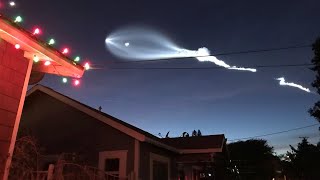 Social media videos capture SpaceX streaking across California skies [upl. by Nauqyaj]