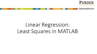 Linear Regression Least Squares in MATLAB [upl. by Dambro]