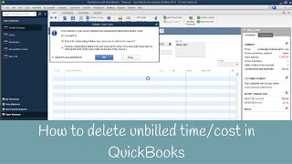 Removing unbilled time or cost in QuickBooks [upl. by Anigar]