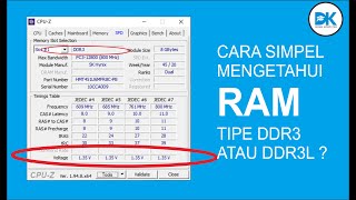 Tutorial Cara Mengetahui Tipe RAM Laptop DDR3L DDR3 DDR4 [upl. by Ydda]