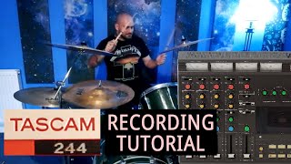 Record amp Bounce Mono Drums with 3 cheap mics  Portastudio  Tascam 244 tutorial part 1 [upl. by Maddie680]