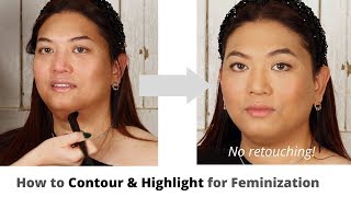 How to Feminize Your Face with Contour amp Highlight  Trans amp NB [upl. by Eeleak]