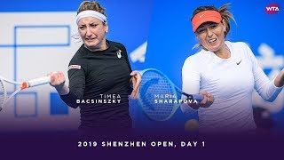 Timea Bacsinszky vs Maria Sharapova  2019 Shenzhen Open Day 1  WTA Highlights [upl. by Beaston]