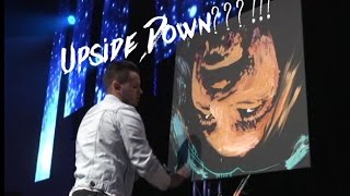 UPSIDE DOWN  audience goes crazy after speed painter paints jesus upside down [upl. by Anitel559]