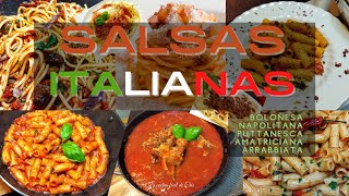 5 Salsas italianas muy populares Boloñesa Napolitana Puttanesca Amatriciana y Arrabbiata [upl. by Avlasor]