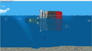 Floating Sandbox sinking RMS Titanic front view in low deeper water [upl. by Sara-Ann240]