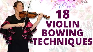 18 Main Violin Bowing Techniques with Examples [upl. by Flemings]