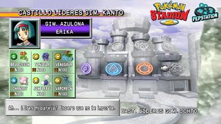 POKEMON LEGENDARIOS SHINY vs LIDERES DE GIMNASIO ERIKA Pokemon Stadium 2 Español [upl. by Ahsekat]