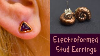 How to Make Copper Electroformed Earrings With A Simple Technique [upl. by Brandice]