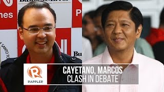 Cayetano Marcos clash in debate [upl. by Atikahs562]