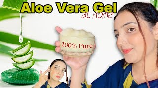 Easy Homemade Pure Aloe vera Gel in Just 2 Minutes for Face amp Hair [upl. by Ashti]