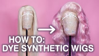 How To Dye a Synthetic Wig Method for Lace Fronts [upl. by Sirehc]