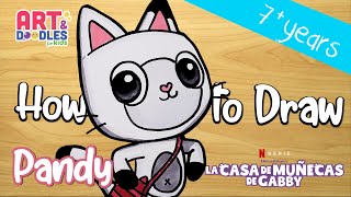 How to draw PANDY from Gabbys Dollhouse [upl. by Nicholl]