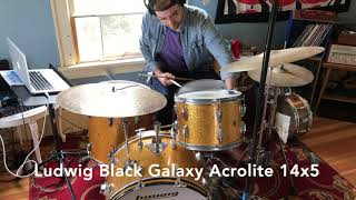 Ludwig Black Galaxy Acrolite Snare 14x5 [upl. by Oirom]