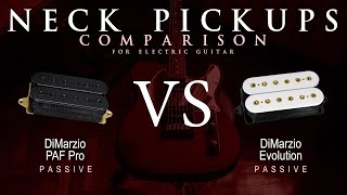 DiMarzio PAF PRO vs EVOLUTION  Passive Neck Guitar Pickup Comparison Tone Demo [upl. by Enilatan269]