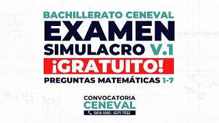 ✅ Examen Simulacro CENEVAL ¡Gratis  Preguntas Matemáticas  PARTE 1 💯 [upl. by Elgna]