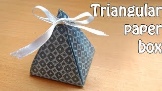 How to make an easy Triangular box  CHRISTMAS gift box [upl. by Helsa]