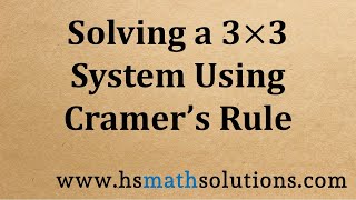 SISTEMA DE ECUACIONES 3x3 Método Crámer [upl. by Drofyar]