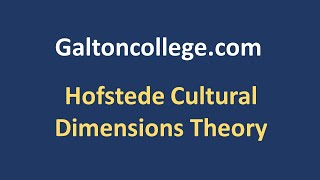 Hofstede Cultural Dimensions Theory [upl. by Oramlub996]