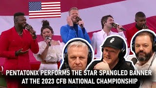 Pentatonix Perform the Star Spangled Banner REACTION  OFFICE BLOKES REACT [upl. by Nelleeus]