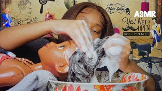 ASMR  Ghetto Hair Salon Wash Day amp Style Role Play 🫧 [upl. by Tankoos]