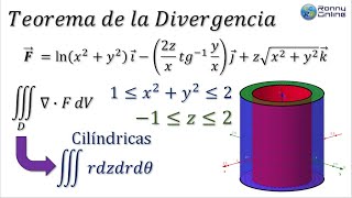 Teorema de la Divergencia 1  Calculo de Flujo  COORDENADAS CILĺNDRICAS  THOMAS 168 [upl. by Naelcm]