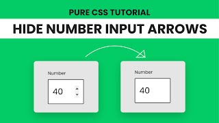 Hide Arrows From Input Number  CSS Tutorial [upl. by Cressida]