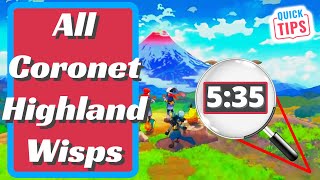 All Coronet Highland Wisps  Pokemon Legends Arceus  Coronet Highland Wisps Location Guide [upl. by Anomas]