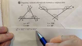 M6  Úhly v trojúhelníku  procvičování [upl. by Akemhs]