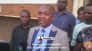 Munyaradzi Kufahakutizwi CCC candidate for Mabvuku speaks on byelections [upl. by Ahseneuq]