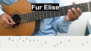 Fur Elise Guitar Tutorial TAB Guitar Lessons for Beginners [upl. by Janaya]