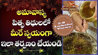 సంపూర్ణ పితృతర్పణ విధి  Pitru Tarpanam Complete Procedure in Telugu [upl. by Burrow]