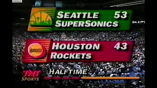 NBA On TNT  Sonics  Rockets March 1994 Highlights [upl. by Maure205]