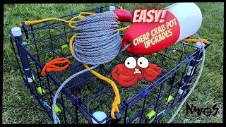 DIY Crab Trap Modifications  How to improve your cheap collapsible  folding crab trap Danielson [upl. by Gala]