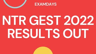 NTR GEST 2022 Results Released  Examdays TSAP [upl. by Araas]