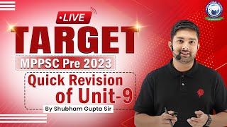 Target MPPSC PRE 2023  Quick Revision of Unit  9  By Shubham Gupta Sir mpexams mppsc kgs [upl. by Barcellona]