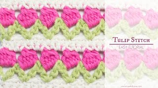 How To Crochet The Tulip Stitch  Easy Tutorial by Hopeful Honey [upl. by Isnam]