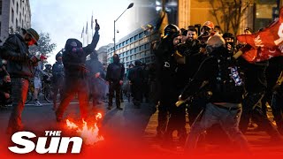 Trump supporters clash with Antifa protesters during Million MAGA March in DC [upl. by Yrdnal]