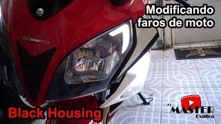 modificar faros de moto quotBlack Housingquot en RT200 GP Italika [upl. by Lobiv]