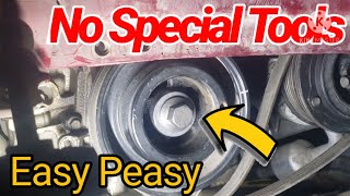 SECRET WAY How I Remove Crank Pulley bolt that Easy Part 2 video on the description fyp mechanic [upl. by Sivlek501]