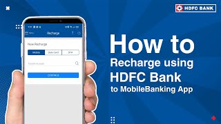 Howto recharge using HDFC Bank MobileBanking App [upl. by Kennith208]