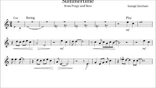 Easy Clarinet PlayAlong  Summertime by Gershwin  with sheet music [upl. by Annabel]