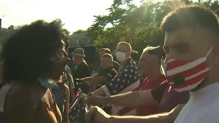 Black Lives Matter Blue Lives Matter Protesters Square off in Brooklyn  NBC New York [upl. by Hugues]