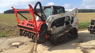 Bobcat T770 Skid steer with AHWI forestry mulcher [upl. by Arlo]