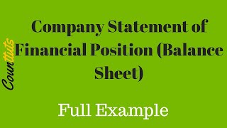 Statement of Financial Position Balance Sheet  Company [upl. by Hanni706]