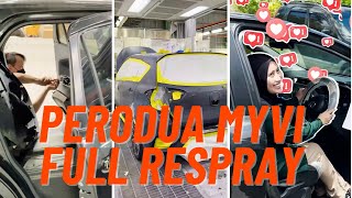 Perodua Myvi full car respray by myTukar Body amp Paint centre [upl. by Wieche583]