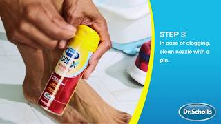 Dr Scholls  How To Use OdorX® Antifungal Spray Powder [upl. by Durante210]