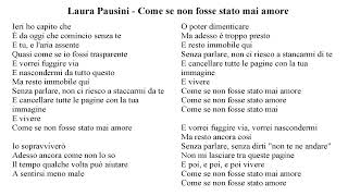 Laura Pausini  Come se non fosse stato mai amore Karaoke minus 2 [upl. by Charil]