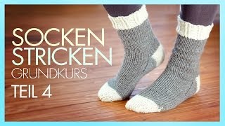 Socken Stricken Socke beenden TEIL 4 GRUNDKURS [upl. by Weisler]